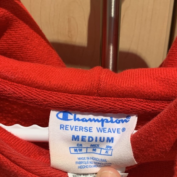 Lightly worn red Champion Reverse Weave Hoodie - Picture 3 of 3